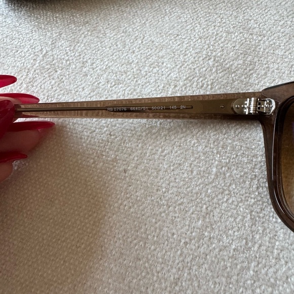 NWOT Ray-Ban RB0707SF Sunglasses Light Brown w/Case & Cloth - Picture 8 of 15